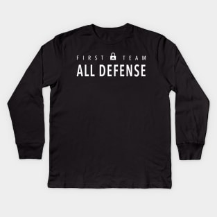 First Team All Defense Kids Long Sleeve T-Shirt